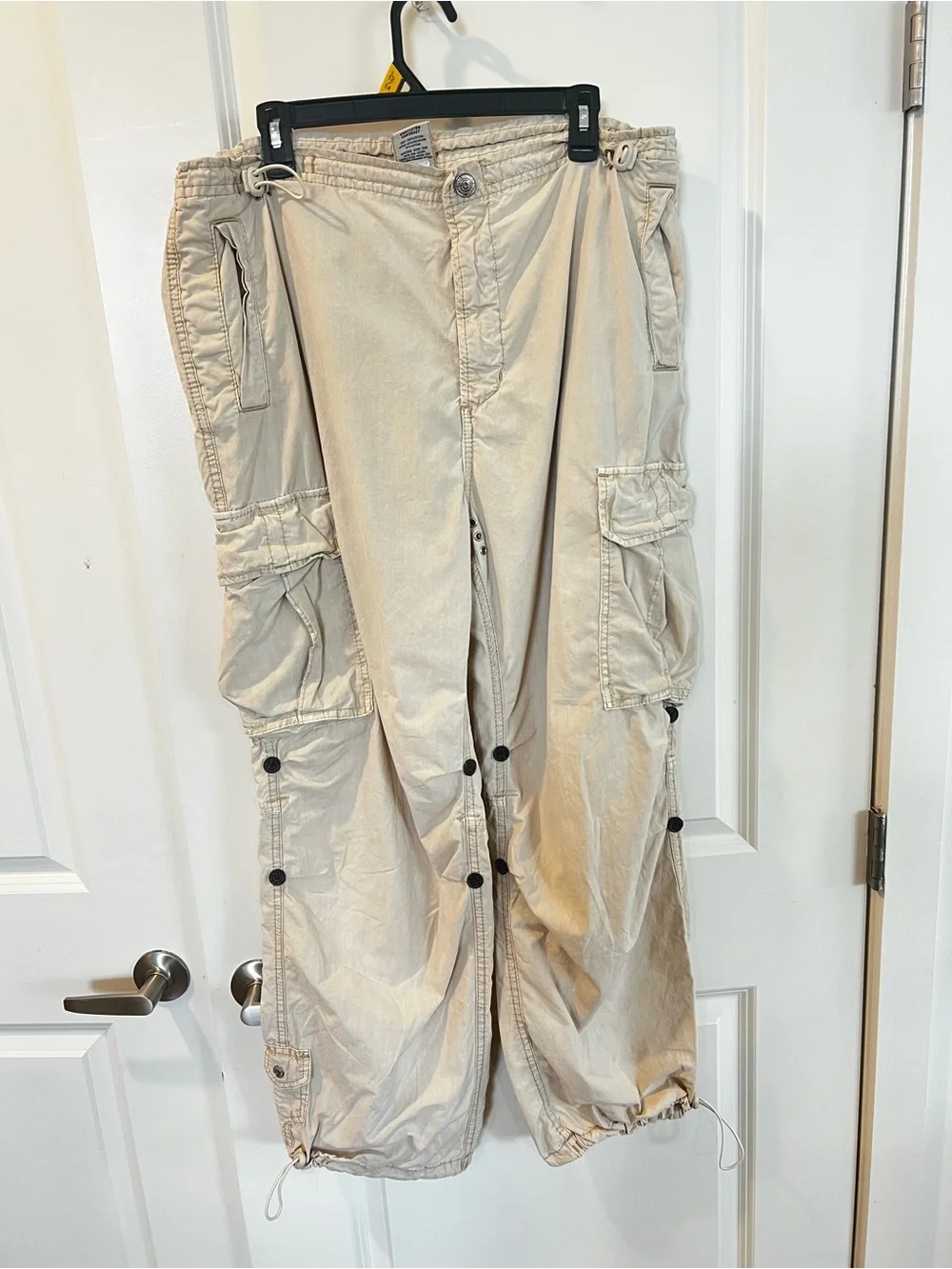 True Religion Men's Cargo Pants in Beige - Lightweight Casual Workwear